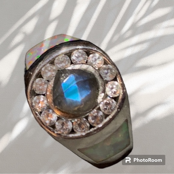 NWT Opal, Labradorite and CZ Ring- Kalifano Stores - Picture 6 of 10